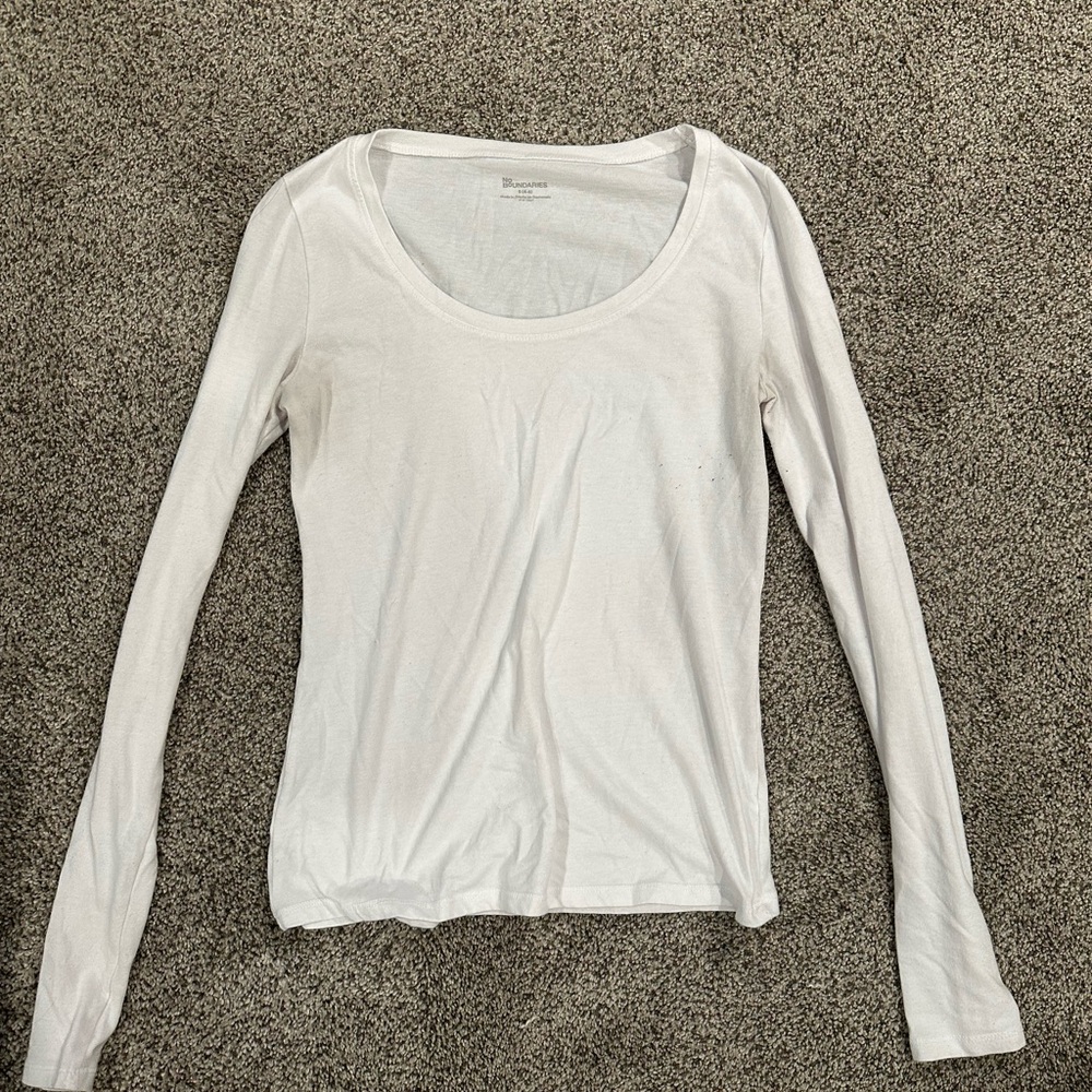 No Boundaries Classic White Long Sleeve Tee